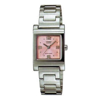 CASIO Fashion Stylish Steel Strip Waterproof Quartz Watch Pink Stainless Steel Strap LTP-1237D-4A