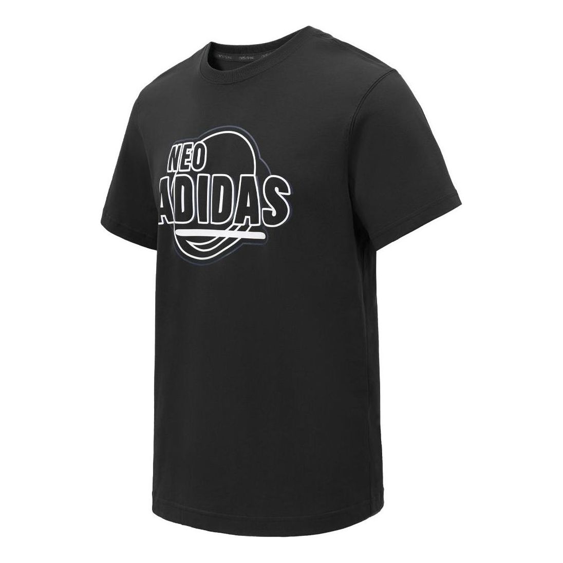 adidas Neo Graphic T-Shirt Asia Sizing 'Black White' JD1432