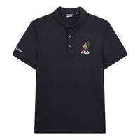 FILA Subject Embroidered Printing Short Sleeve Polo Shirt Blue F61M028116F-NV
