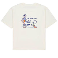 (WMNS) New Balance x PK Illustration T-shirt Asia Sizing 'Ivory Blue' NEE26142-IV