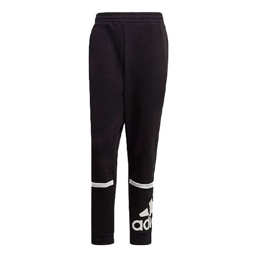 Men's adidas Large Logo Colorblock Casual Sports Breathable Long Pants/Trousers Black GK8903