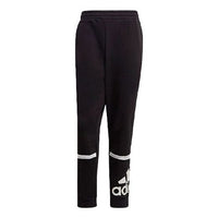 Men's adidas Large Logo Colorblock Casual Sports Breathable Long Pants/Trousers Black GK8903