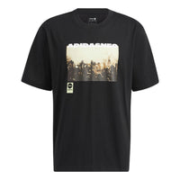 adidas neo M Sw Photo Tee Pattern Printing Athleisure Casual Sports Short Sleeve Couple Style Black HC9744