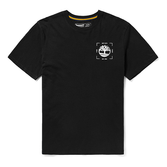 Men's Timberland Round Neck Sports Short Sleeve Black A2EM4-001