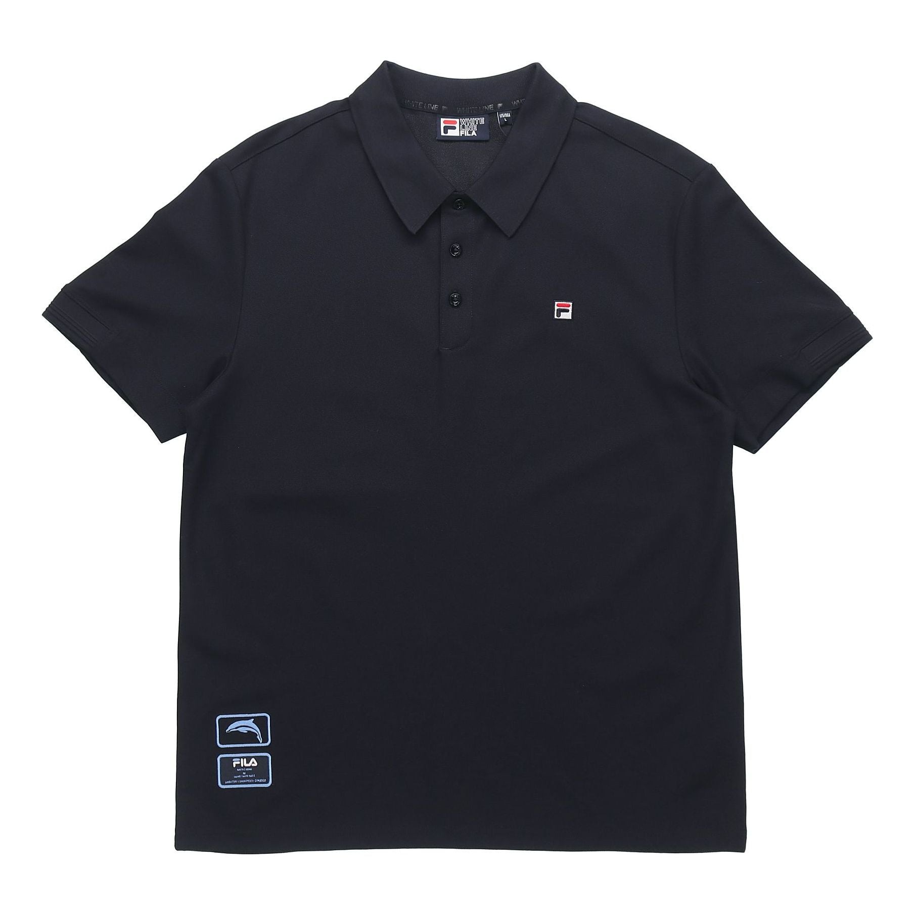 FILA Logo Pattern Causual Sports Ventilate Polo Male Blue F11M128124F-NV