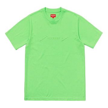 Supreme SS18 Tonal Embroidery Top Bright Green Tee SUP-SS18-333