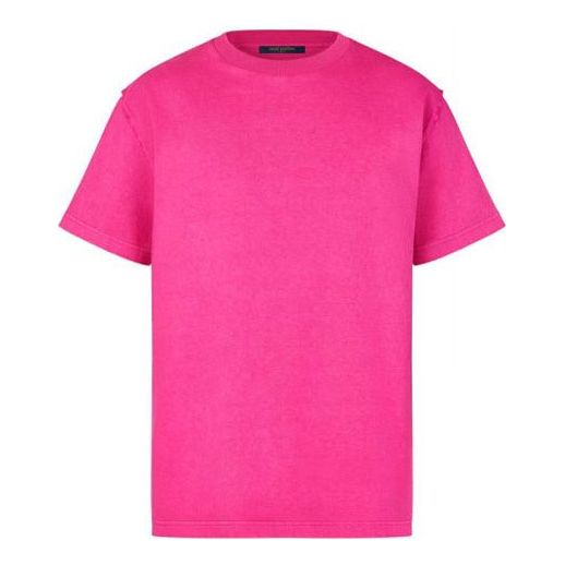 Men's LOUIS VUITTON SS21 Casual Solid Color Short Sleeve Pink 1A8R56