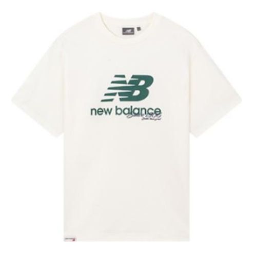 New Balance Essentials Graphic Logo T-Shirt Asia Sizing 'White Green' 5ED25333-CRE