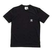 adidas originals Solid Color Pocket logo Short Sleeve Black DX4207