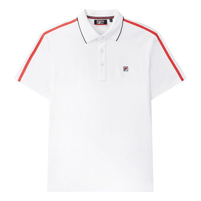 FILA Logo Printing Short Sleeve Polo Shirt White F61M021102F-WT