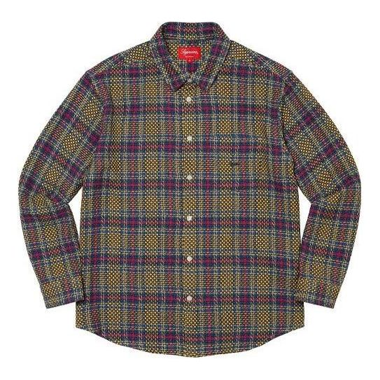 Supreme Basket Weave Plaid Shirt 'Yellow Purple' SUP-SS23-040