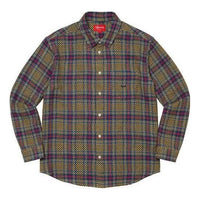Supreme Basket Weave Plaid Shirt 'Yellow Purple' SUP-SS23-040