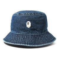 A BATHING APE BAPE LOGO Embroidered Bucket Hat 'Denim' 1H20-180-014