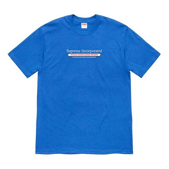 Supreme FW19 Week 7 Inc. Tee Chest Alphabet Short Sleeve Unisex Blue SUP-FW19-715