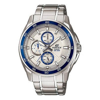 CASIO Quartz EDIFICE Stainless Steel Strap WhiteBlue Dial WhiteBlue Dial Mens WhiteBlue Analog EF-334D-7A2021
