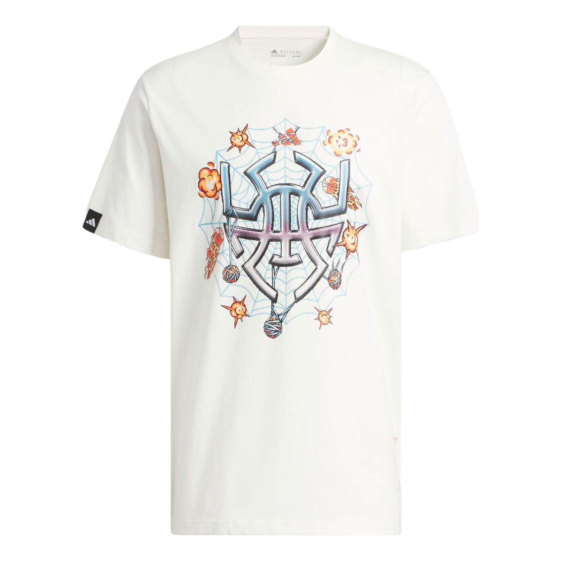 adidas Donovan Mitchell 8-Bit Signature T-Shirt 'White Yellow Blue' II7792