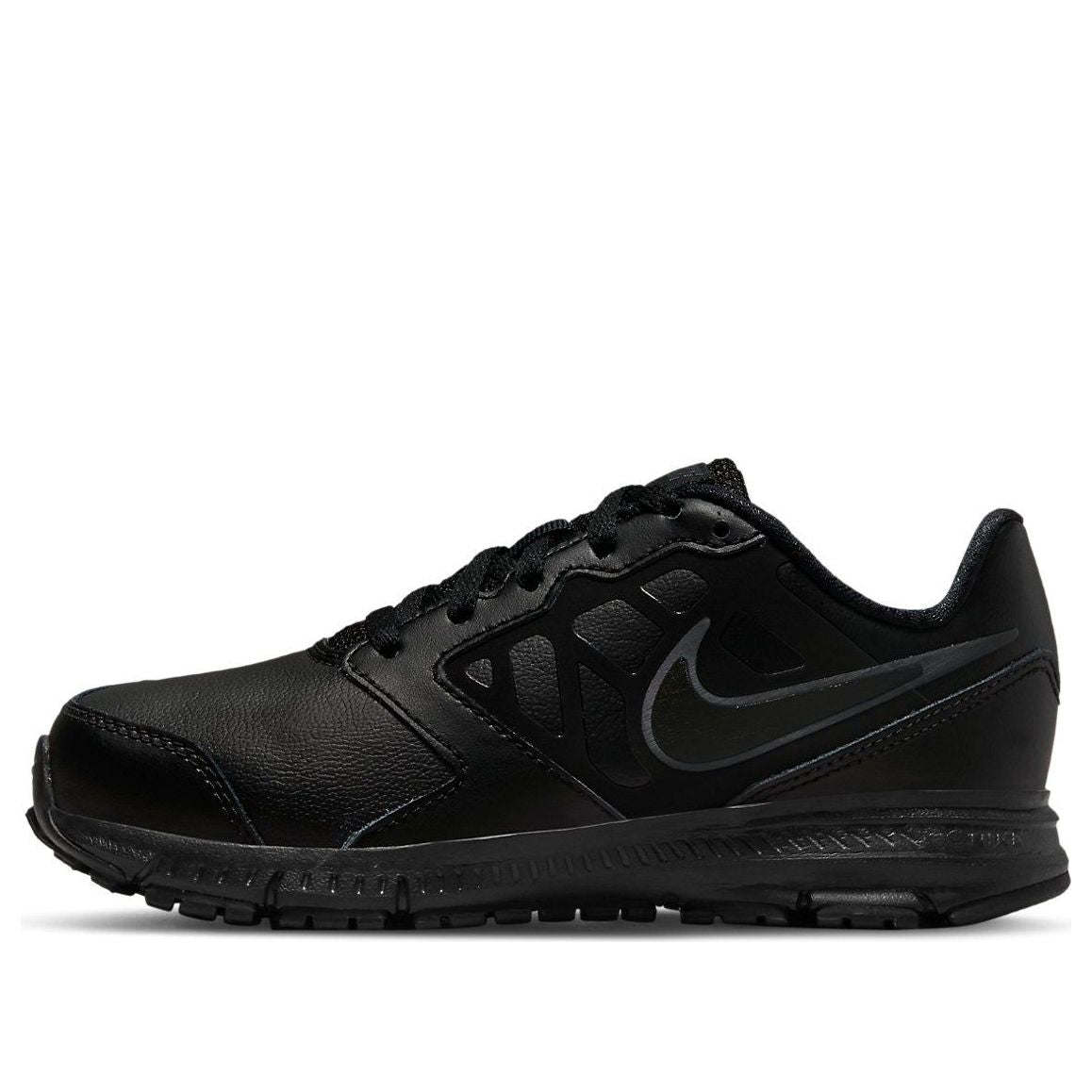 (GS) Nike Downshifter 6 LTR Leather Low-Top K Black 832883-011