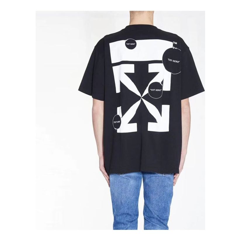 Off-White Cut Here Arrow Short Sleeve Black OMAA038F20FAB0081001