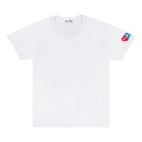 (WMNS) COMME des GARCONS PLAY FW25 Invader T-Shirt Red And Blue Sleeve Emblem 'White' AZ-T328-051