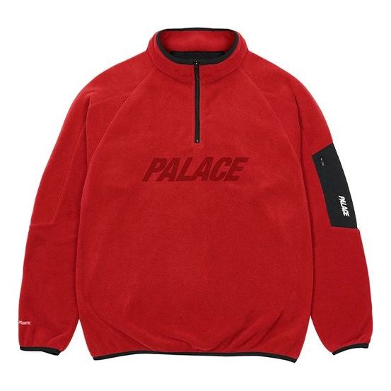 PALACE 1/4 Zip Half Zipper Alphabet Logo Round Neck Jacket Unisex Red P20PTF003