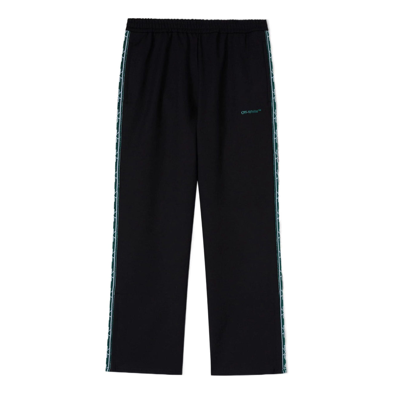 Men's Off-White Bright Logo Straps Sports Pants/Trousers/Joggers Version Black OMFA012C99FAB0018785
