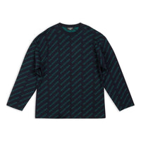 Balenciaga Mini Allover Logo Sweater 'Dark Blue Green' 736247T32334301