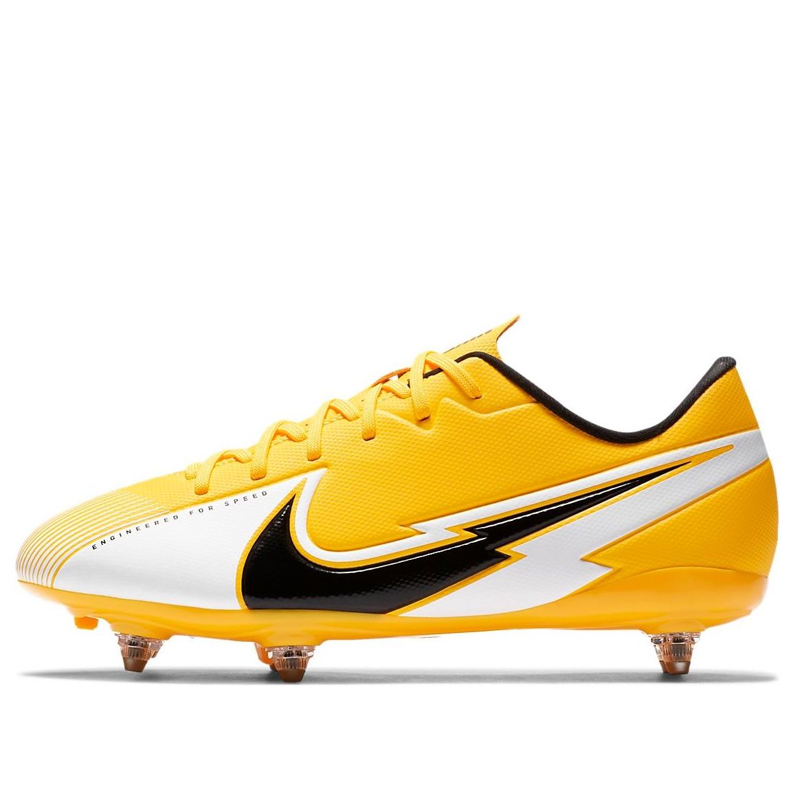 (GS) Nike Jr. Mercurial Vapor 13 Academy SG Soft Ground 'Black Yellow' AT8126-801