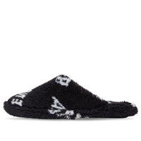 Balenciaga Furry Slides 'Allover Logo - Black' 699675W2B411090