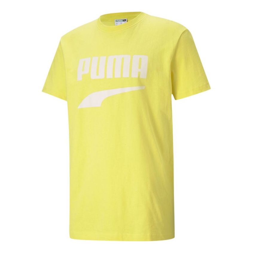 PUMA Printed Round Neck T-Shirt 'Yellow White' 531497-38