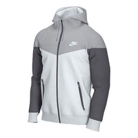 Nike Contrast Color Stitching Sports hooded Logo Jacket Gray AT5271-102