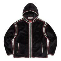Supreme Crochet Edge Hooded Zip Up Top 'Black White Red' SUP-SS23-029