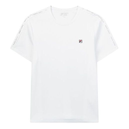 FILA Solid Color Minimalistic Logo Embroidered Short Sleeve White F11M028136F-WT