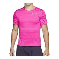 Nike DRI-FIT MILER Running Quick Dry Short Sleeve Purple Red Purplered AJ7566-686