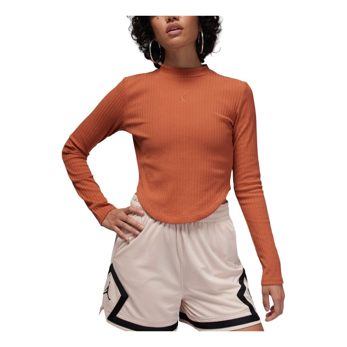 (WMNS) Air Jordan Long Sleeve Knit Top 'Dusty Peach' FN5399-209