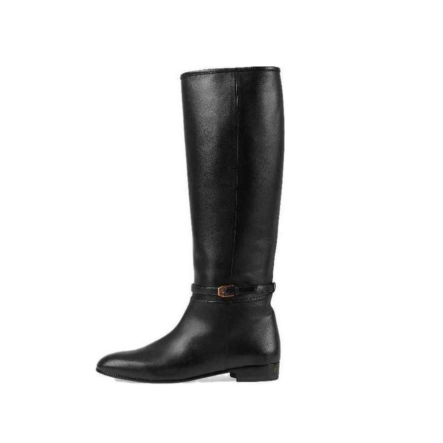 (WMNS) Gucci Knee High Leather Boots 'Black' 658889-BKO00-1000