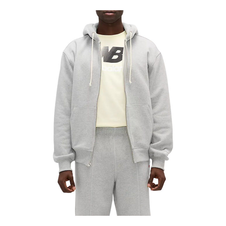 New Balance Made in USA Full Zip Hoodie Asia Sizing 'Athletic Grey' MT51547AG