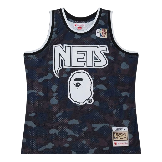 Mitchell & Ness x BAPE Swingman Camo Jersey 'New Jersey Nets Black' 203466569