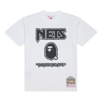 Mitchell & Ness x BAPE T-Shirt 'New Jersey Nets White' 203466575
