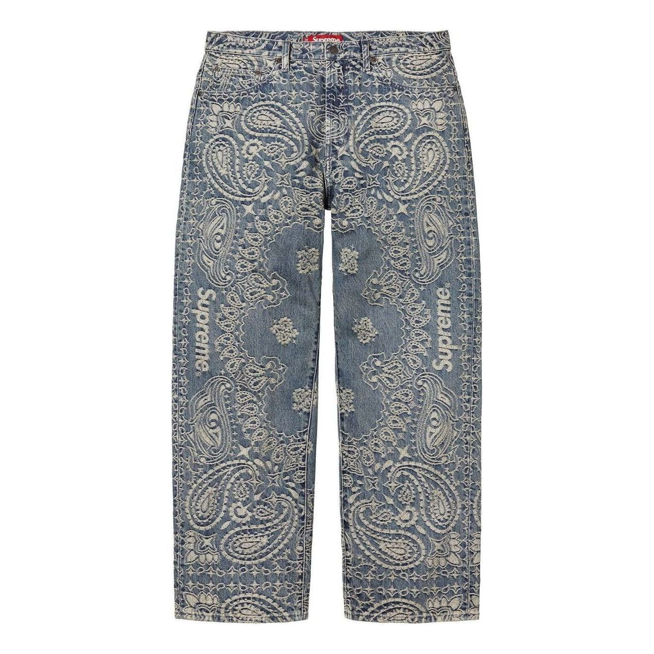 Supreme Bandana Jacquard Baggy Jean 'Blue' SS25P12-BLUE