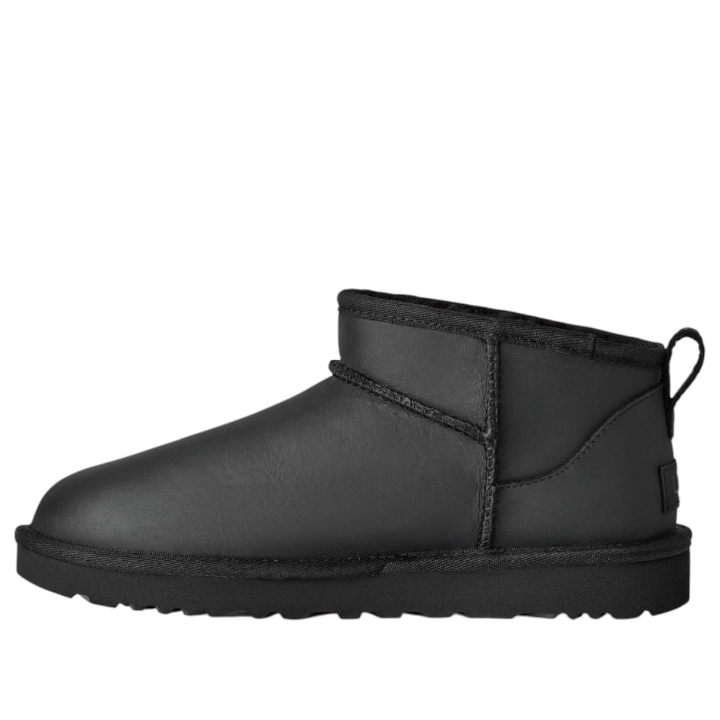 (WMNS) UGG Classic Ultra Mini LTHR-Snow Boots 'Black' 1174210-BLK