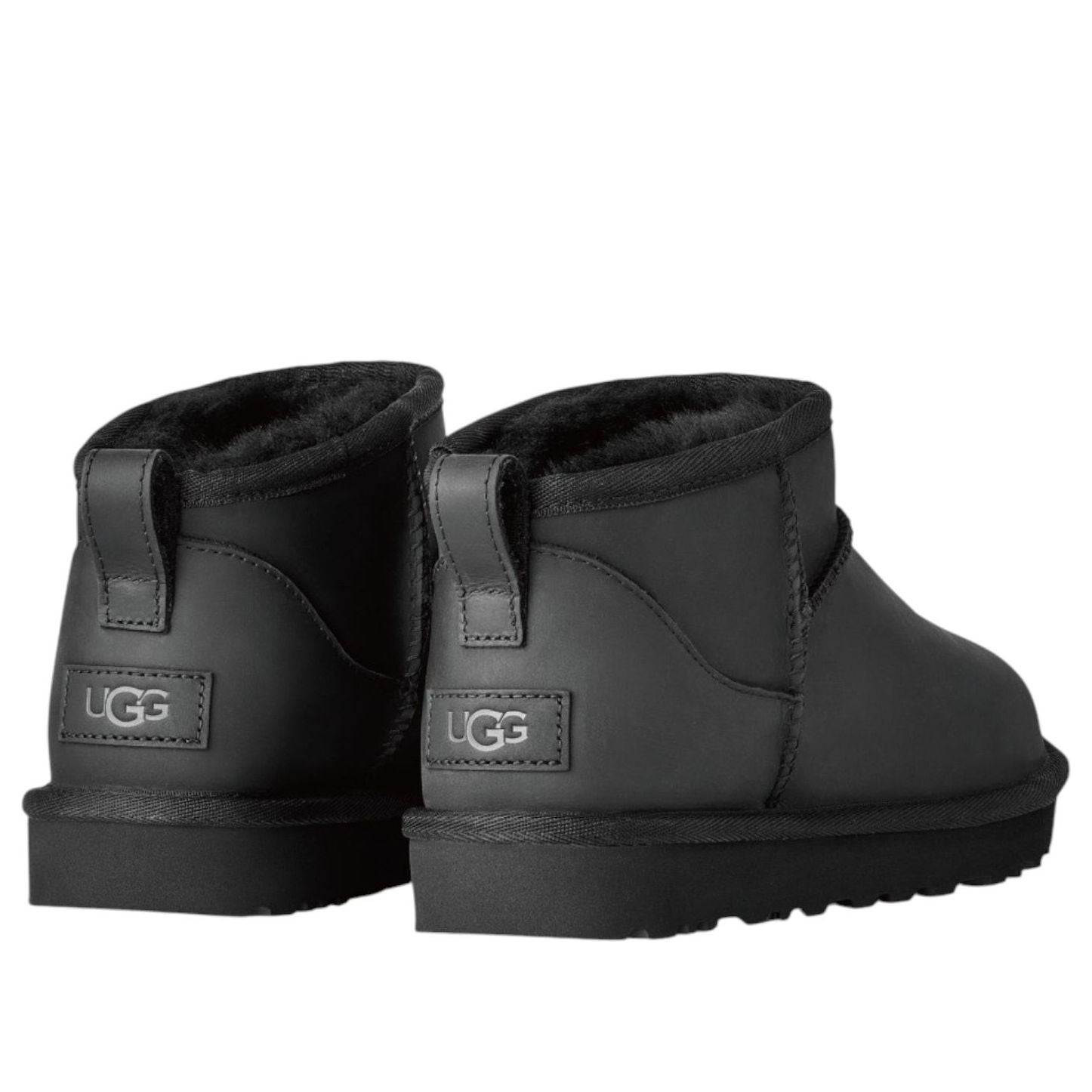 (WMNS) UGG Classic Ultra Mini LTHR-Snow Boots 'Black' 1174210-BLK