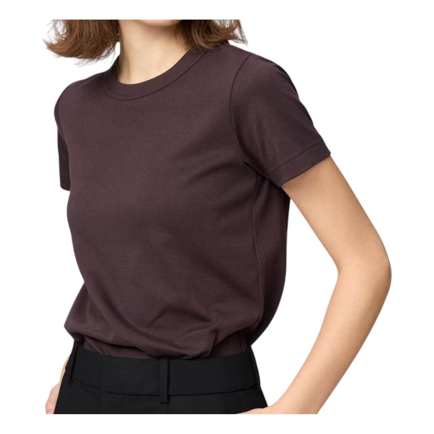 (WMNS) UNIQLO Crew Neck T-Shirt 'Dark Brown' 483456-39